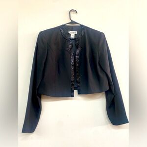 Vintage Karen Miller Cropped Bolero Blazer with Beaded Collar